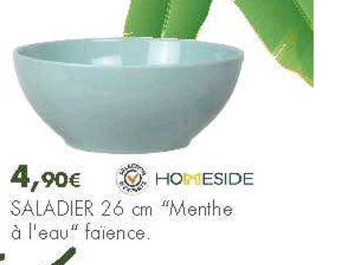 saladier 26 cm menthe à l'eau