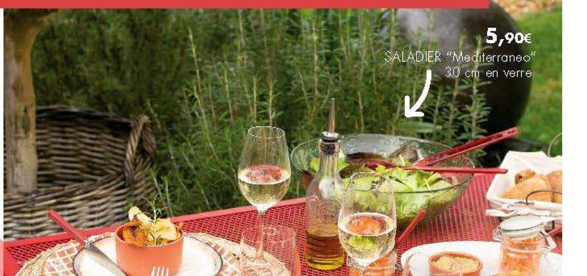 saladier mediterraneo 30cm en verre