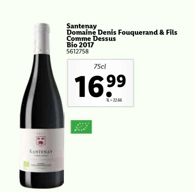 santenay domaine denis fouquerand & fils comme dessus bio 2017