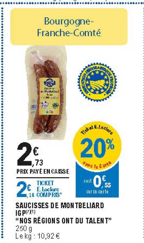 saucisses de montbeliard igp nos régions ont du talent