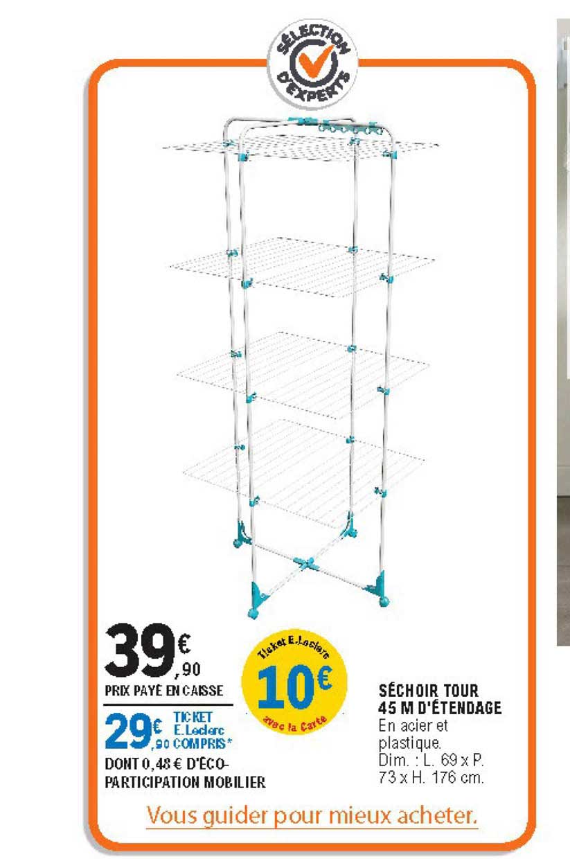 séchoir tour 45m d'étendage