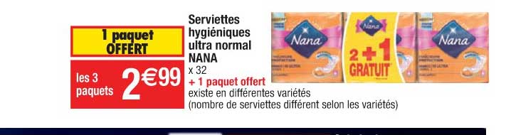 serviettes hygiéniques ultra normal nana