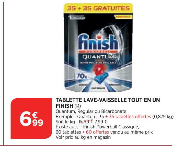 tablette lave-vaisselle tout en un finish