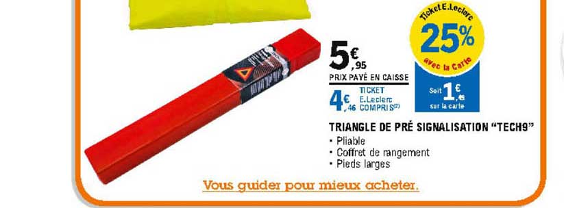 triangle de pré signalisation "tech9"