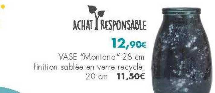 vase montana finition sablée en verre recycle