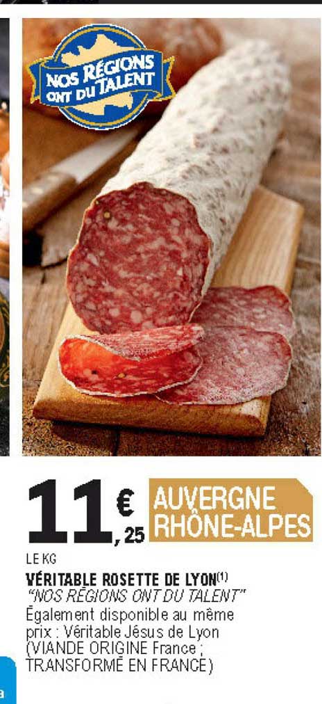 véritable rosette de lyon nos régions ont du talent