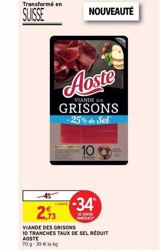viande des grisons 10 tranches taux de sel réduit aoste
