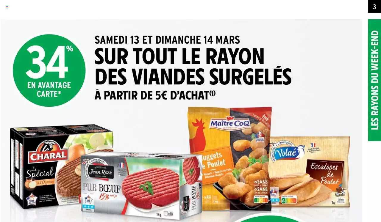 viandes surgelés charal, jean rozé, maître coq, volaé