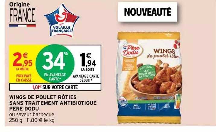 wings de poulet rôties sans traitement antibiotique père dodu