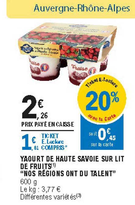 yaourt de haute savoie sur lit de fruits nos régions ont du talent