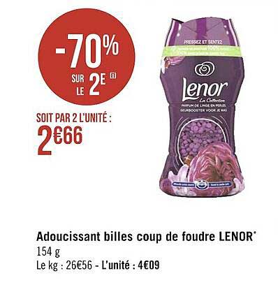 adoucissant billes coup de foudre lenor