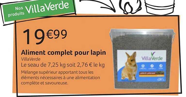 aliment complet pour lapin villaVerde