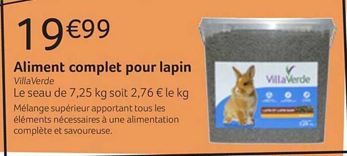 aliment complet pour lapin villaVerde