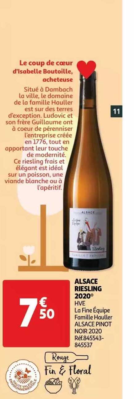 alsace riesling 2020 hve la fine équipe famille hauller alsace pinot noir 2020