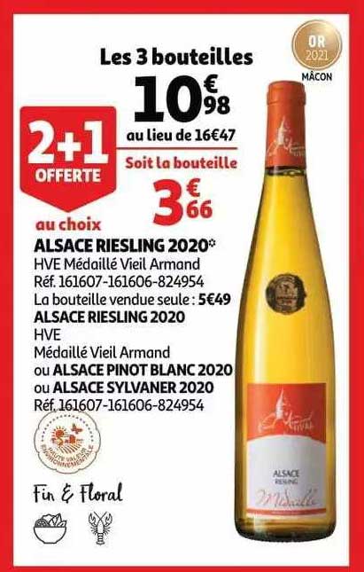 alsace riesling 2020 ou alsace pinot blanc 2020 ou alsace sylvaner 2020