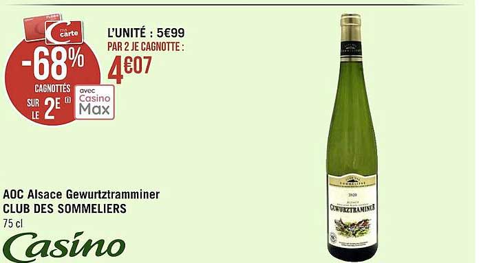 Aoc Alsace Gewurtztramminer Club Des Sommeliers