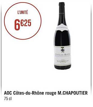 aoc côtes-du-rhône rouge m.chapoutier