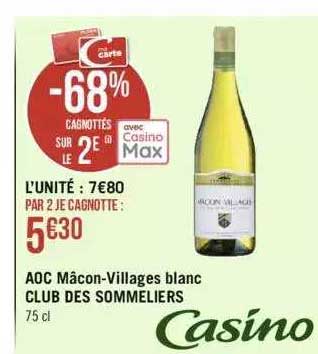 Aoc Mâcon-villages Blanc Club Des Sommeliers