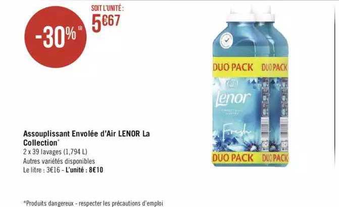 assouplissant envolée d'air lenor la collection