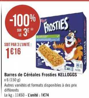 Barres De Céréales Frosties Kelloggs