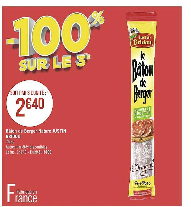 bâton de berger nature justin bridou