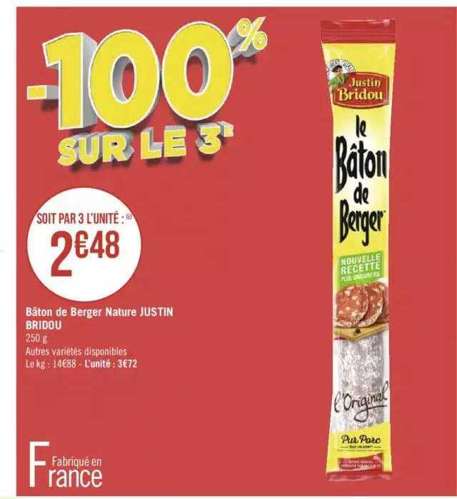bâton de berger nature justin bridou