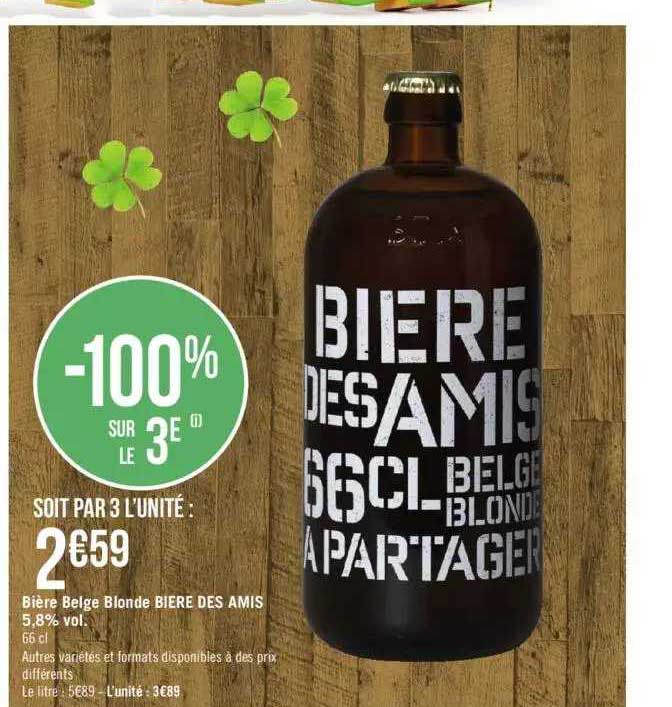 bière belge blonde bière des amis 5,8% vol.