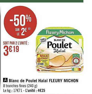 blanc de poulet halal fleury michon