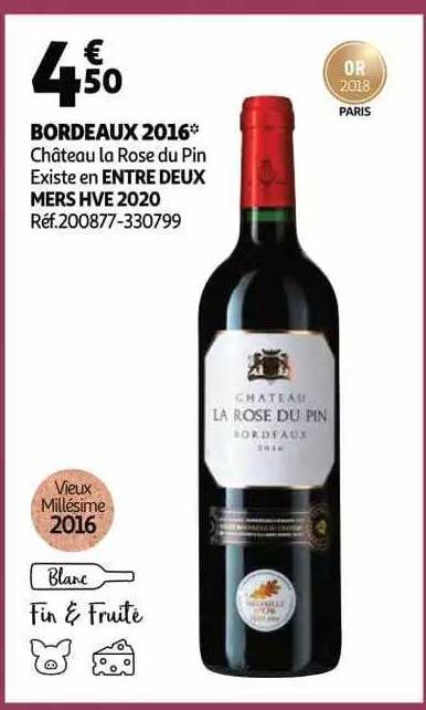 bordeaux 2016 château la rose du pin, entre deux mers hve 2020
