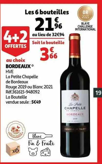 Bordeaux Hve La Petite Chapelle De Bordeaux Rouge 2019 Ou Blanc 2021