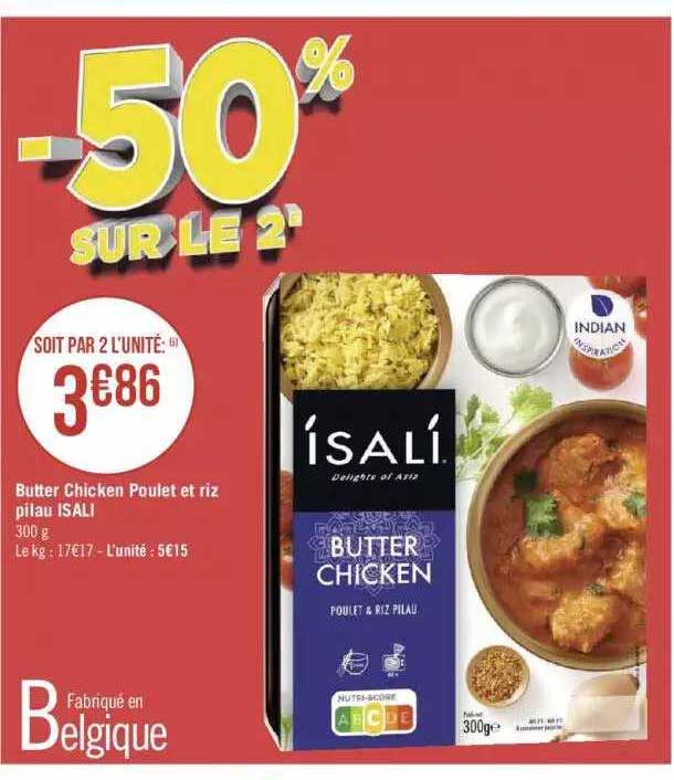 butter chicken poulet et riz pilau isali