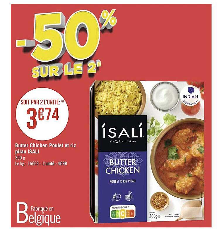 butter chicken poulet et riz pilau isali