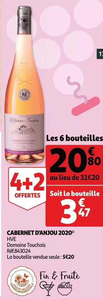 cabernet d'anjou 2020 hve domaine touchais