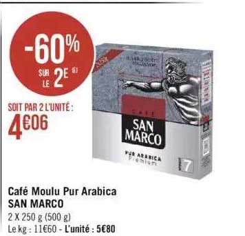 café moulu pur arabica san marco