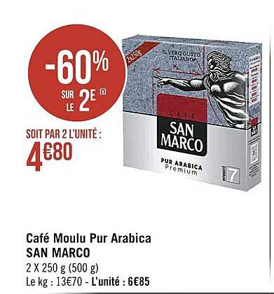 café moulu pur arabica san marco