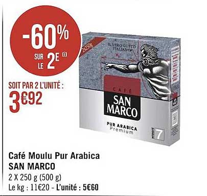 café moulu pur arabica san marco
