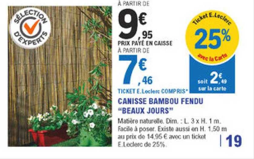 canisse bambou fendu "beaux jours"