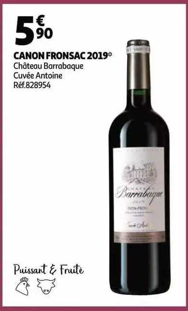 canon fronsac 2019 château barrabaque cuvée antoine