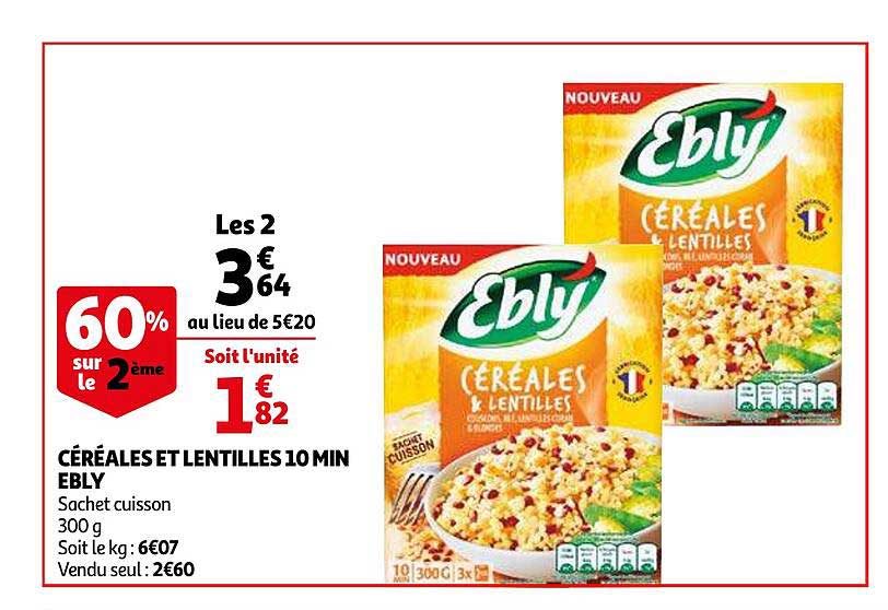 céréales et lentilles 10 min ebly