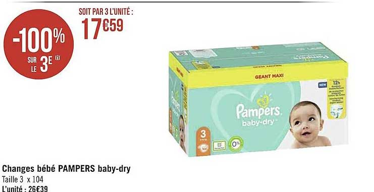changes bébé pampers baby-dry