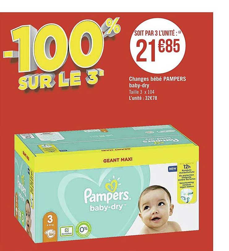 changes bébé pampers baby-dry