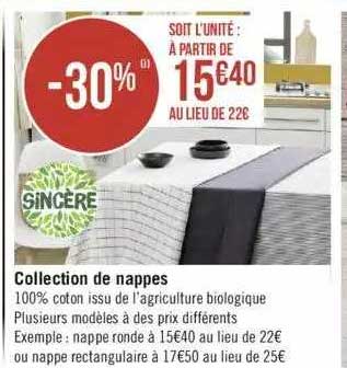Collection De Nappes Sincère