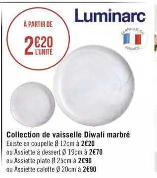 Collection De Vaisselle Diwali Marbré Luminarc