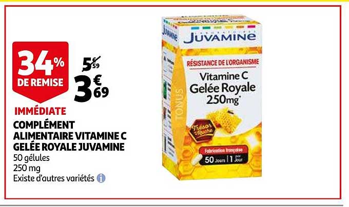 complément alimentaire vitamine c gelée royale juvamine