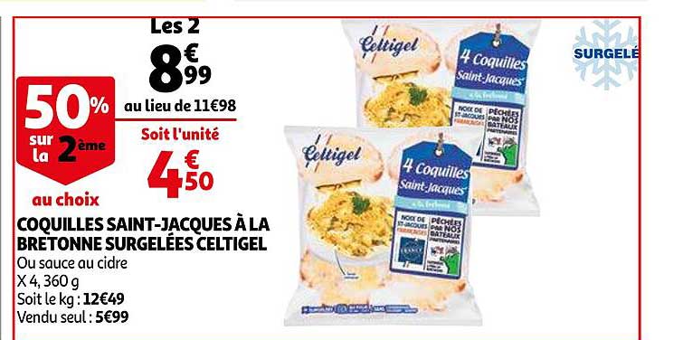 coquilles saint-jacques à la bretonne surgelées celtigel