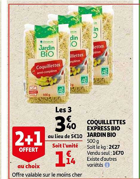 Coquillettes Express Bio Jardin Bio