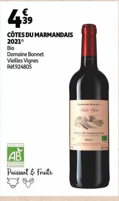 côtes du marmandais 2021 bio domaine bonnet vieilles vignes