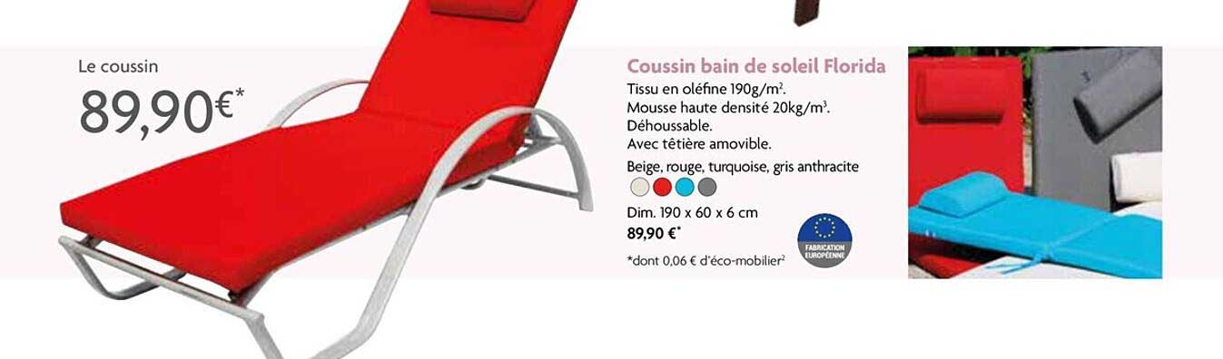 Coussin Bain De Soleil Florida