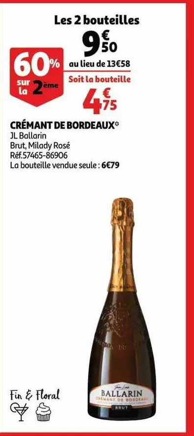 crémant de bordeaux jl ballarin brut, milady rosé