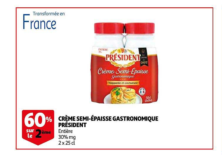 crème semi-épaisse gastronomique président